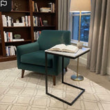 Loft Lawler Black Metal w/ Marble Top SIDE TABLE 16Wx26H