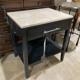 Averly 1-Drawer NIGHTSTAND Black/White 22Wx17Dx25H