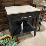 Averly 1-Drawer NIGHTSTAND Black/White 22Wx17Dx25H