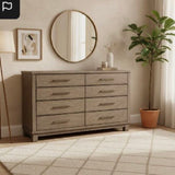 Liberty Furniture 8-Drawer DRESSERS/CHESTS Dark Grey 66Wx18Dx38.5H