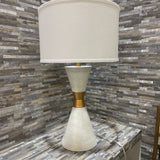 Hourglass Base w/ Brass Accent & Drum Shade TABLE LAMP 16Wx28H