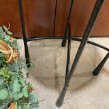 Bastian Sculptural Metal Base Wood Top SIDE TABLE 17Wx28H