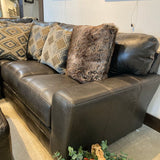 Denali Steel Genuine Italian Leather 2-Piece w/ Ottoman SECTIONAL 102w102d36h