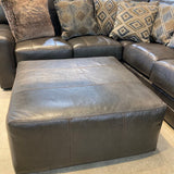 Denali Steel Genuine Italian Leather 2-Piece w/ Ottoman SECTIONAL 102w102d36h