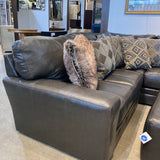 Denali Steel Genuine Italian Leather 2-Piece w/ Ottoman SECTIONAL 102w102d36h