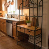 Arched Metal Baker's Rack FURNITURE Green 36w14d69h