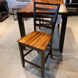 Slat Back Two-Tone Wood BAR/COUNTER STOOL 19w19d42h