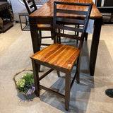 Slat Back Two-Tone Wood BAR/COUNTER STOOL 19w19d42h