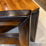 Slat Back Two-Tone Wood BAR/COUNTER STOOL 19w19d42h