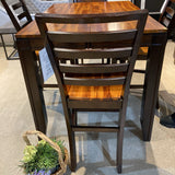 Slat Back Two-Tone Wood BAR/COUNTER STOOL 19w19d42h
