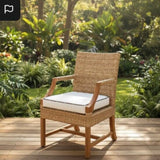 Riviera Teak & Wicker Armchair OUTDOOR 23w21d36h