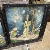 Set Of 2 MCM Chinoiserie Signed Prints ART WORK 32x36