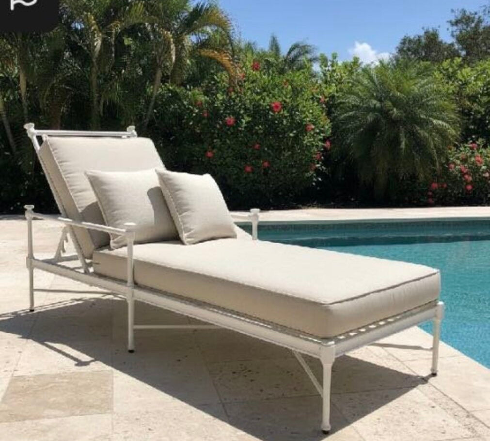 Adjustable Metal Chaise Lounge OUTDOOR 28w66d37h