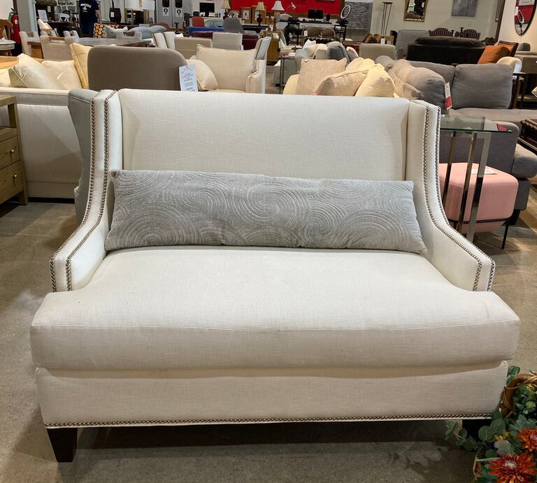 Jessica Charles Crosby Settee LOVE SEAT White 50w34d36h