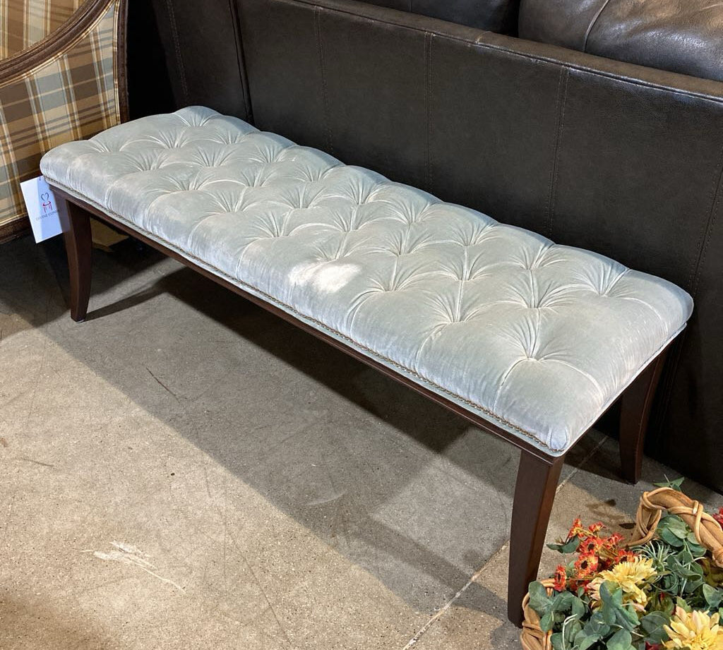 Rectangular Button Tufted Velvet BENCH 54w18d19h