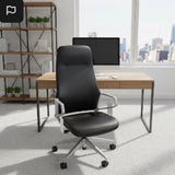 Arico High Back Leather Executive OFFICE CHAIRS Black 23w20d45h