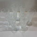6pc Set Cut Crystal Small Champagne Flutes Glasses ACCESSORIES 2.25Wx7H
