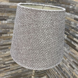 Tall and Slender Chrome Base w/ Woven Shade TABLE LAMP 10Wx31H