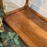 Golden Oak w/ Glass Insert Top CONSOLE TABLE 52Wx17Dx26H
