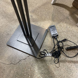 Modern Gun Metal Base w/ Glass Shade Torchier w/ Floor Dimmer Switch FLOOR LAMP 16Wx71H