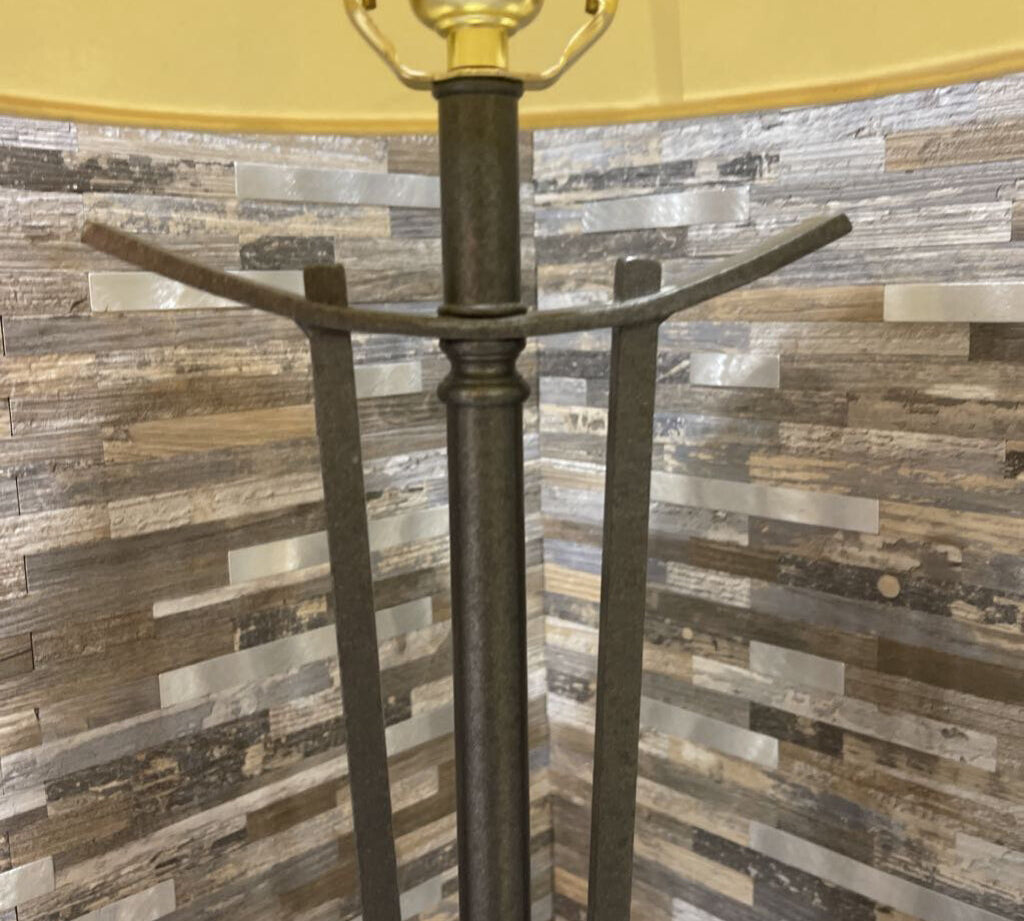 Modern Gun Metal Base w/ Cone Shade TABLE LAMP 16Wx30H