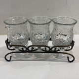 3-Candle Votive Set w/ Metal Pedestal ACCESSORIES 9Wx3.5Dx5H