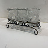 3-Candle Votive Set w/ Metal Pedestal ACCESSORIES 9Wx3.5Dx5H