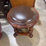 Walter E. Smithe Walnut Stool w/ Leather Seat BAR/COUNTER STOOL 17.5d19h