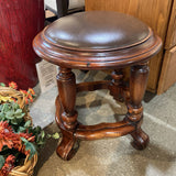 Walter E. Smithe Walnut Stool w/ Leather Seat BAR/COUNTER STOOL 17.5d19h