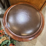 Walter E. Smithe Walnut Stool w/ Leather Seat BAR/COUNTER STOOL 17.5d19h