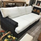Arhaus Malibu 3-Cushion Resin Wicker OUTDOOR Grey / White 88Wx39Dx29H