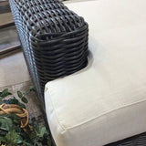 Arhaus Malibu 3-Cushion Resin Wicker OUTDOOR Grey / White 88Wx39Dx29H