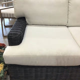Arhaus Malibu 3-Cushion Resin Wicker OUTDOOR Grey / White 88Wx39Dx29H