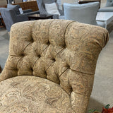 Walter E.Smithe Boudoir Tufted Chair On Casters w/ Ottoman CHAIR 32w26d34h