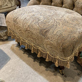Walter E.Smithe Boudoir Tufted Chair On Casters w/ Ottoman CHAIR 32w26d34h
