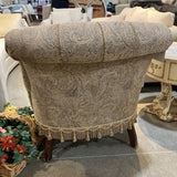 Walter E.Smithe Boudoir Tufted Chair On Casters w/ Ottoman CHAIR 32w26d34h