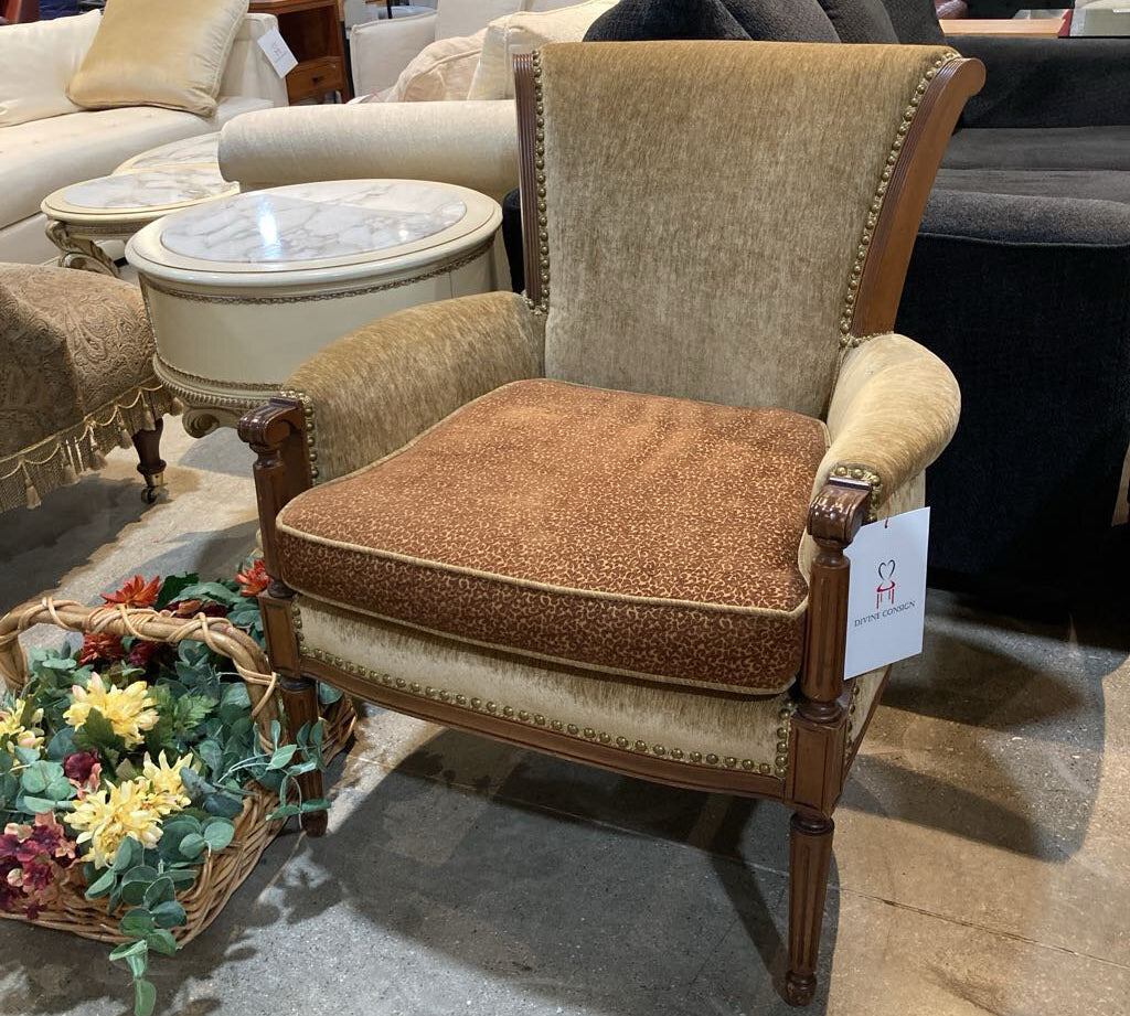 Neoclassical Nailhead Trim Armchair CHAIR 29w23d34h
