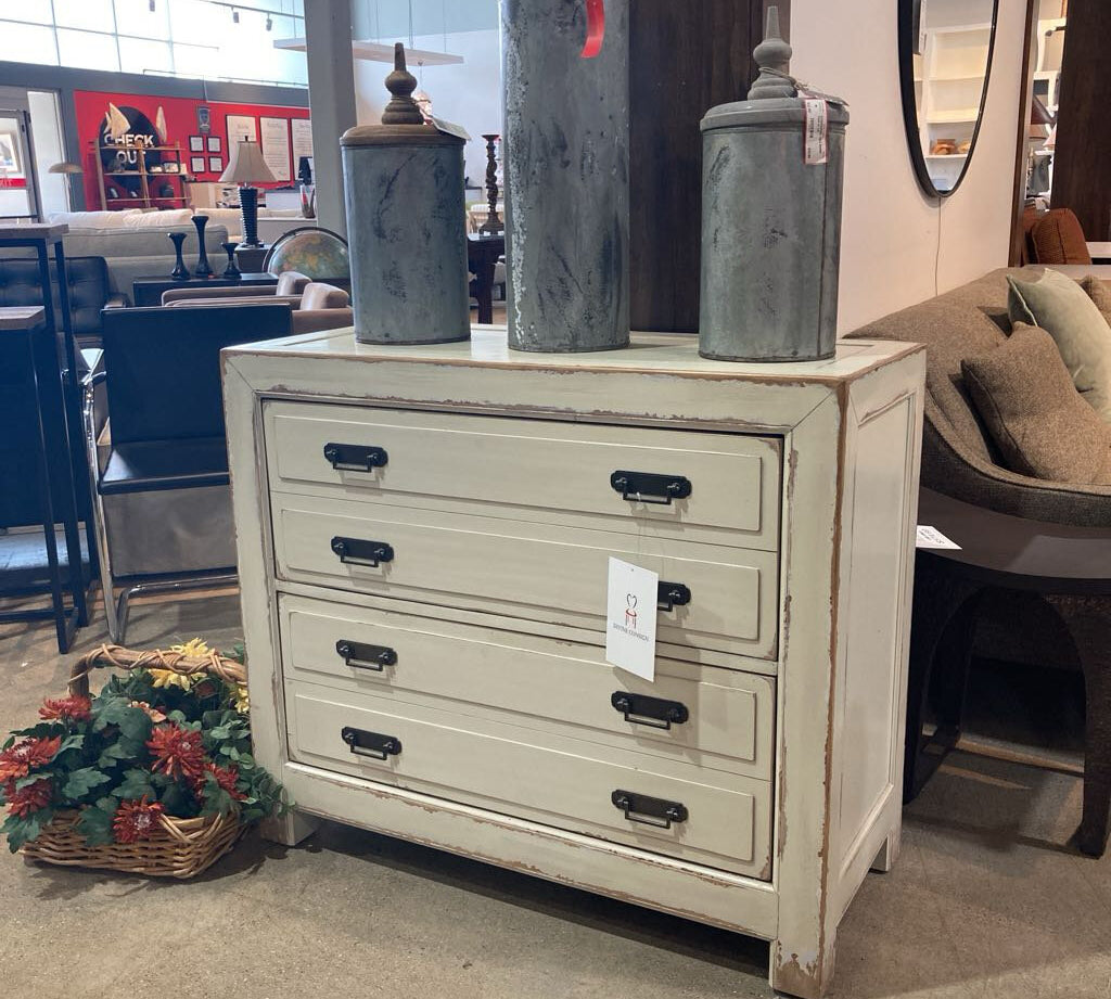 Ethan Allen Ming 2-Drawer FILE CABINET Aged Bisque 40w18d34h