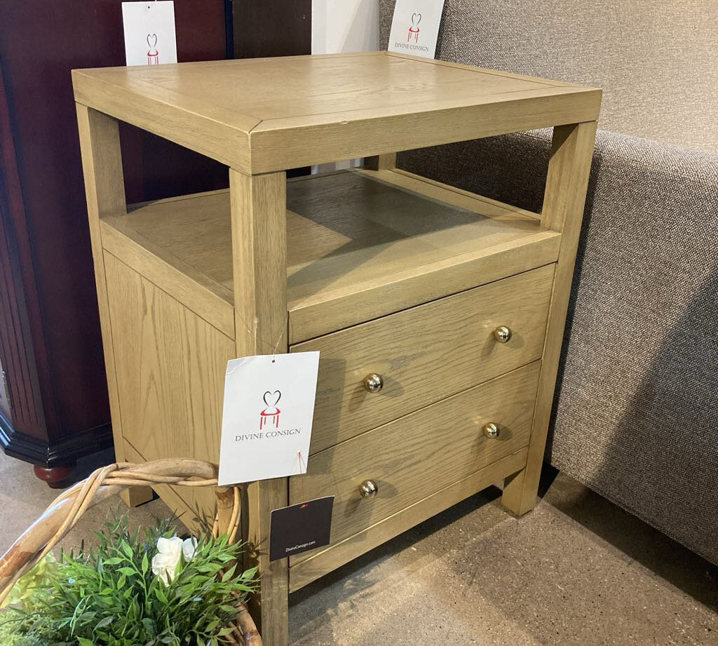 Celine 2-Drawer NIGHTSTAND Taupe/Gold 21w17d27h