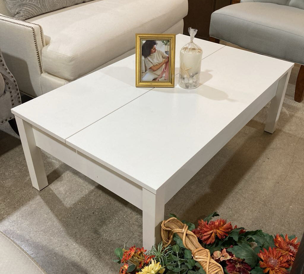 TRULSTORP Lift-Top COFFEE/COCKTAIL TABLE White 45w27.5d16h