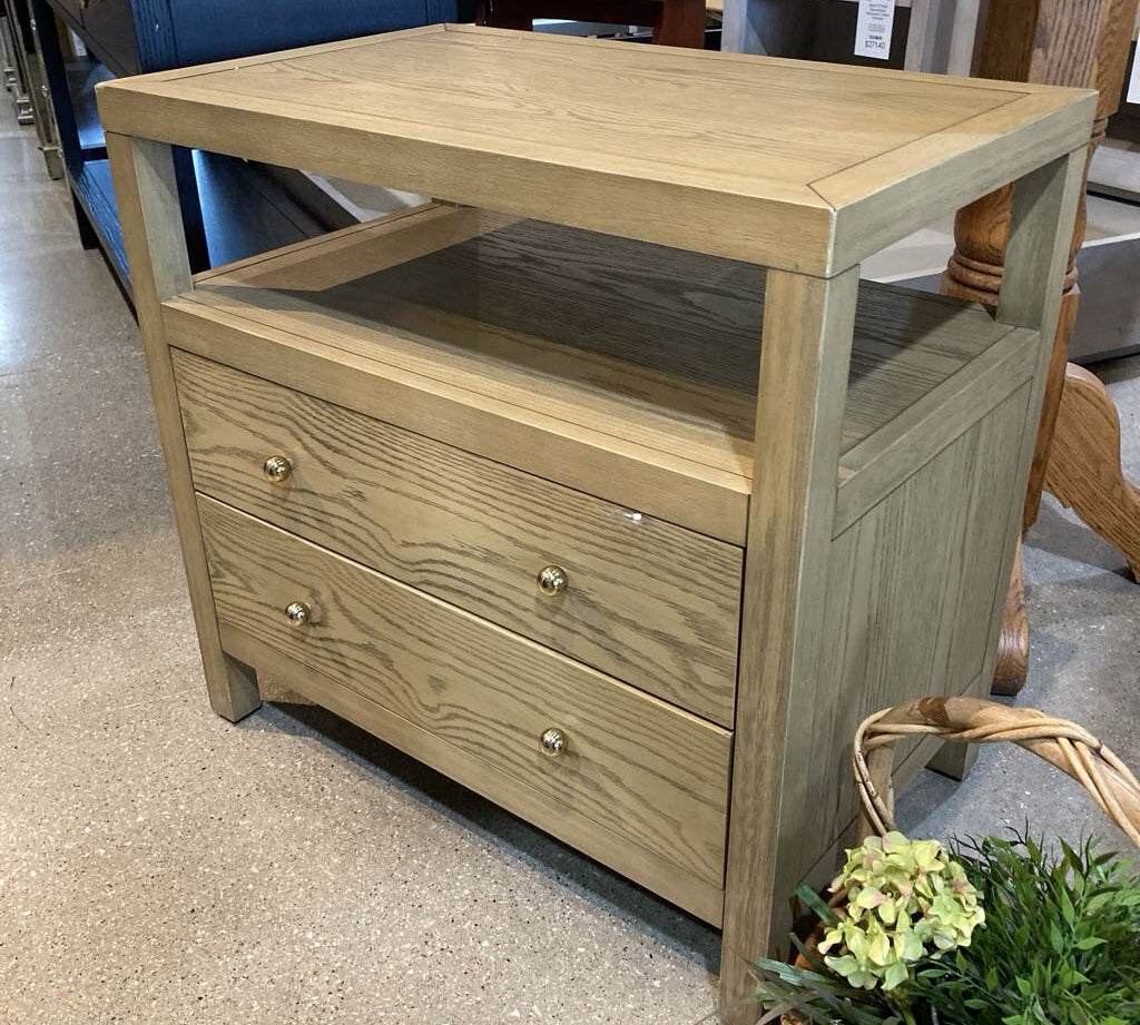 Celine 2-Drawer NIGHTSTAND Taupe/Gold 28w17d27h
