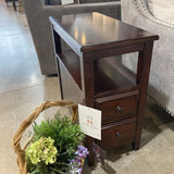 Marcus 2-Drawer SIDE TABLE Dark Brown 12w24d24h