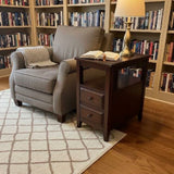 Marcus 2-Drawer SIDE TABLE Dark Brown 12w24d24h