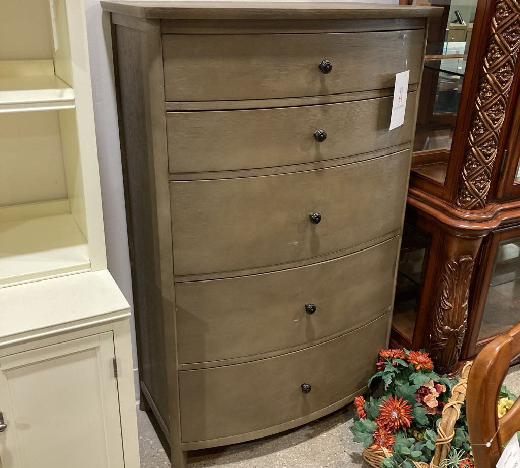 Pottery Barn Chloe Tall 5-Drawer DRESSERS/CHESTS Ash Gray 34w19d54h