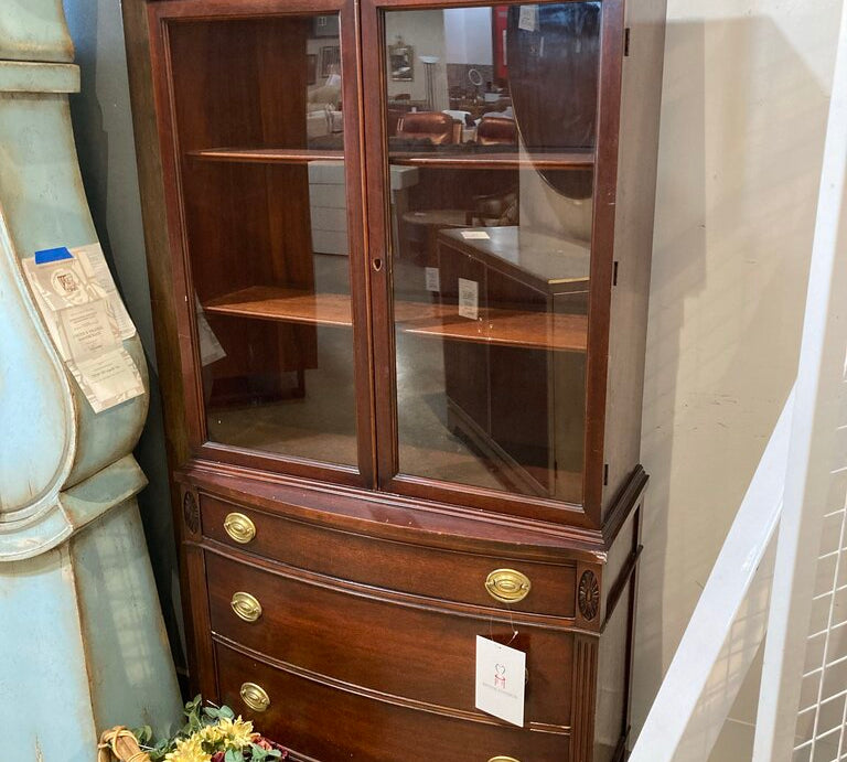 Vintage Cherry 3-Drawer China Cabinet FURNITURE 36w14d70h