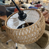 Arc Lamp w/ Rattan Shade FLOOR LAMP 11d62h