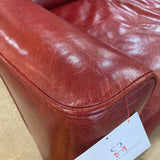 Crate & Barrel Sienna Leather SOFA Red 82w35d36h
