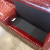 Crate & Barrel Sienna Leather SOFA Red 82w35d36h