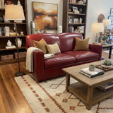 Crate & Barrel Sienna Leather SOFA Red 82w35d36h