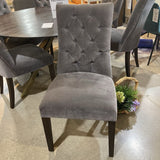 Restoration Hardware Martine Velvet Tufted DINING CHAIRS Grey 20Wx22Dx38H